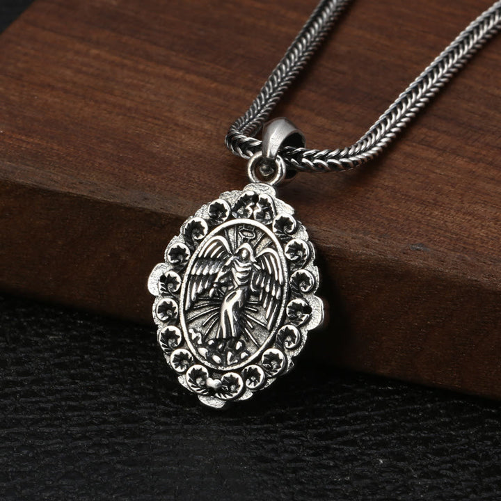 Christianartworkshop Sterling Silver Classic Style Our Lady of Guadalupe & St. Michael Pendant Necklace