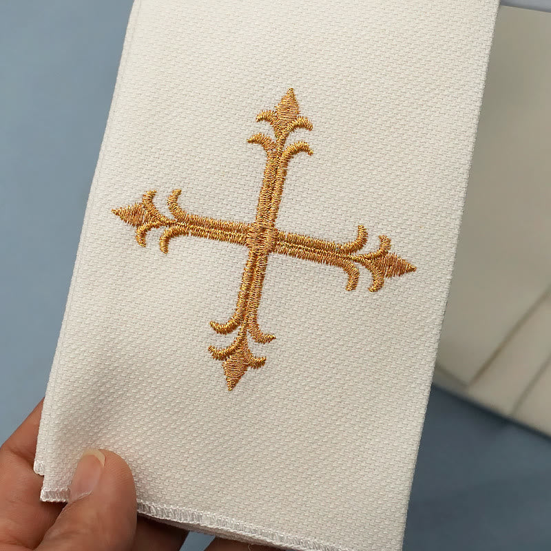 Christianartworkshop Divine Cross and Scroll Chalice Veil & Purificator Set Religious Altar Linen Set