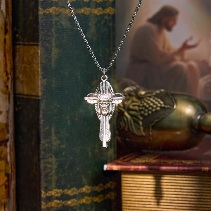 FREE Today: Retro Style Jesus Icon Cross Faith Blessed Crucifix Pendant Necklace