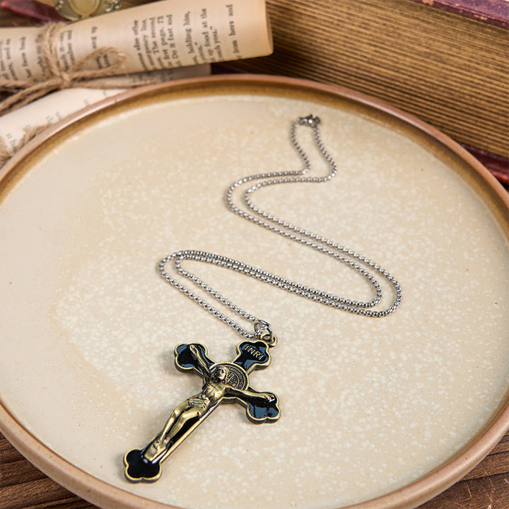 FREE Today: Multicolor Retro Style Classical Crucifix Faith Protection Pendant Necklace