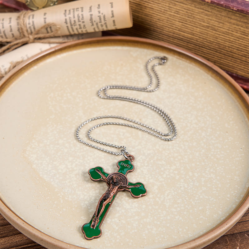 FREE Today: Multicolor Retro Style Classical Crucifix Faith Protection Pendant Necklace