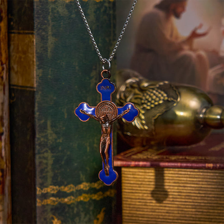 FREE Today: Multicolor Retro Style Classical Crucifix Faith Protection Pendant Necklace