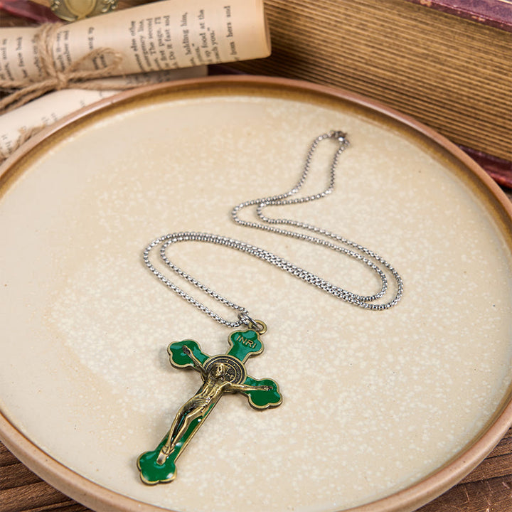 FREE Today: Multicolor Retro Style Classical Crucifix Faith Protection Pendant Necklace