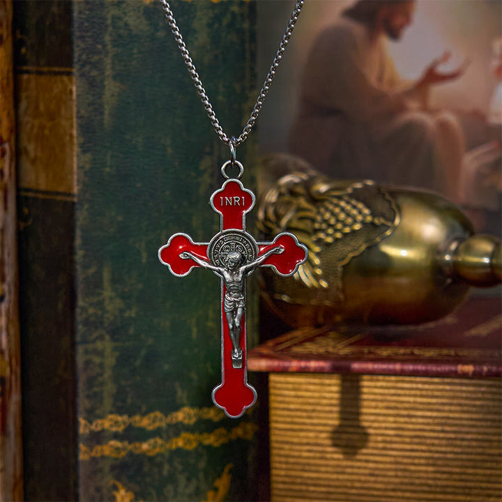 FREE Today: Multicolor Retro Style Classical Crucifix Faith Protection Pendant Necklace