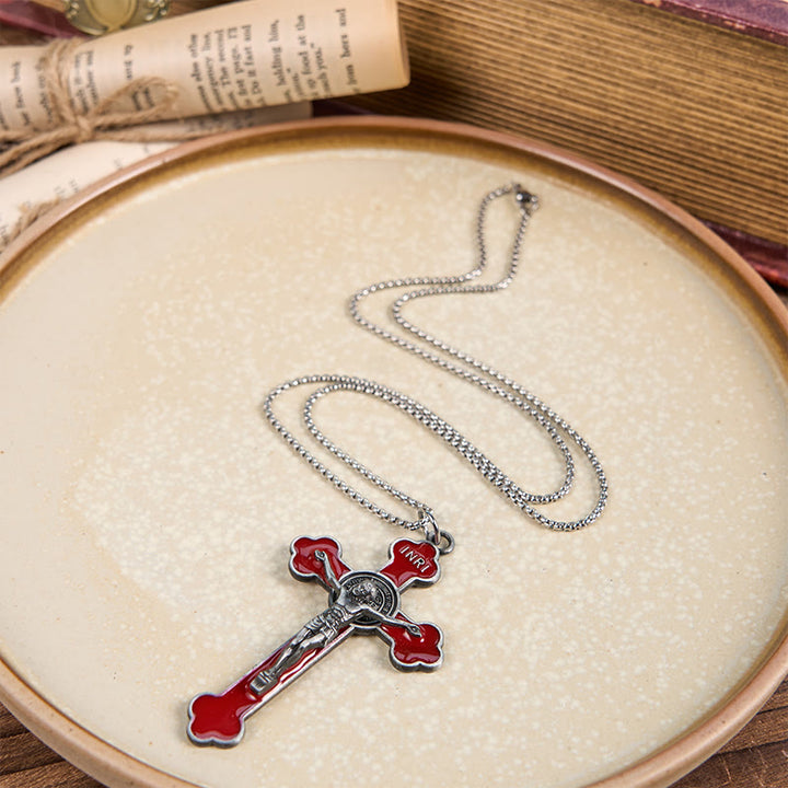 FREE Today: Multicolor Retro Style Classical Crucifix Faith Protection Pendant Necklace