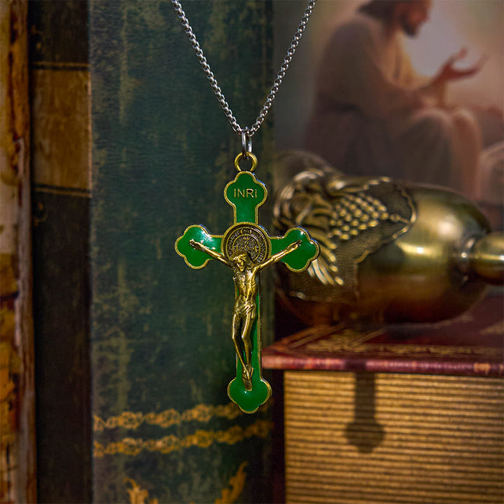 FREE Today: Multicolor Retro Style Classical Crucifix Faith Protection Pendant Necklace