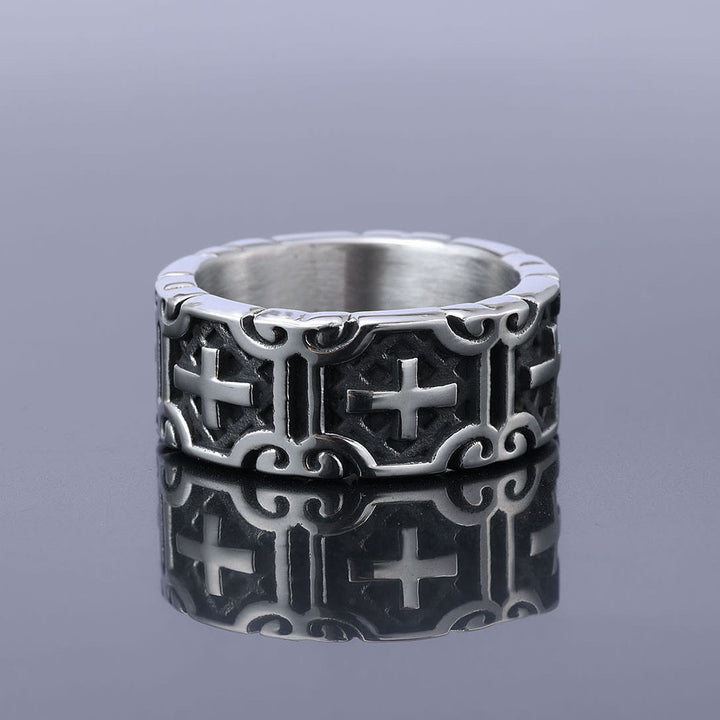 FREE Today: Retro Style Cross Engraved Stainless Steel Faith Protection Ring