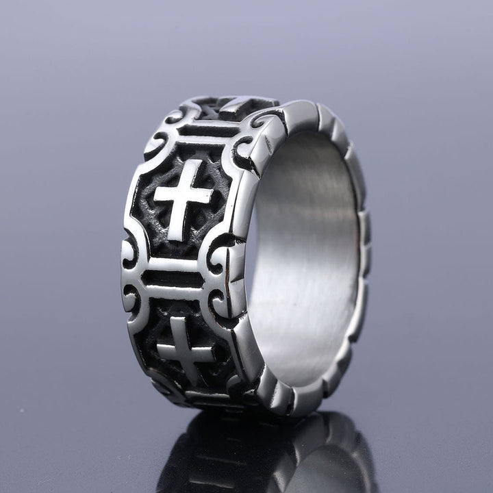 FREE Today: Retro Style Cross Engraved Stainless Steel Faith Protection Ring