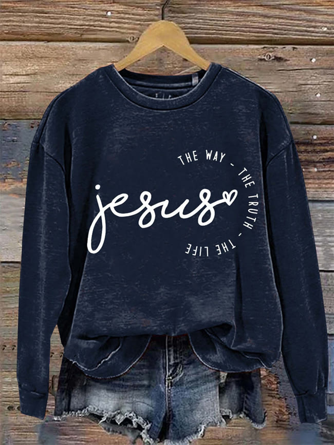 Christianartworkshop Jesus The Way The Truth The Life Casual Sweatshirt