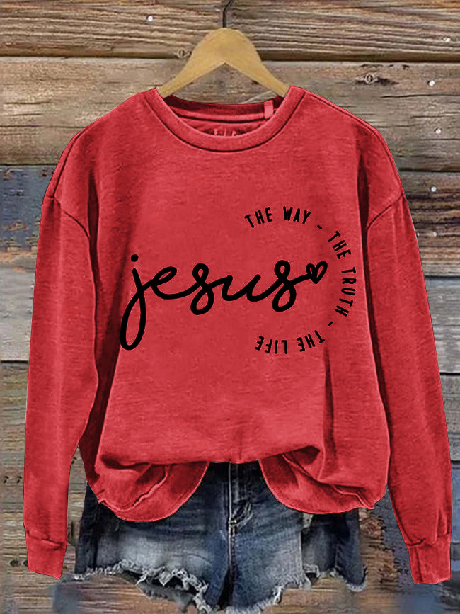 Christianartworkshop Jesus The Way The Truth The Life Casual Sweatshirt