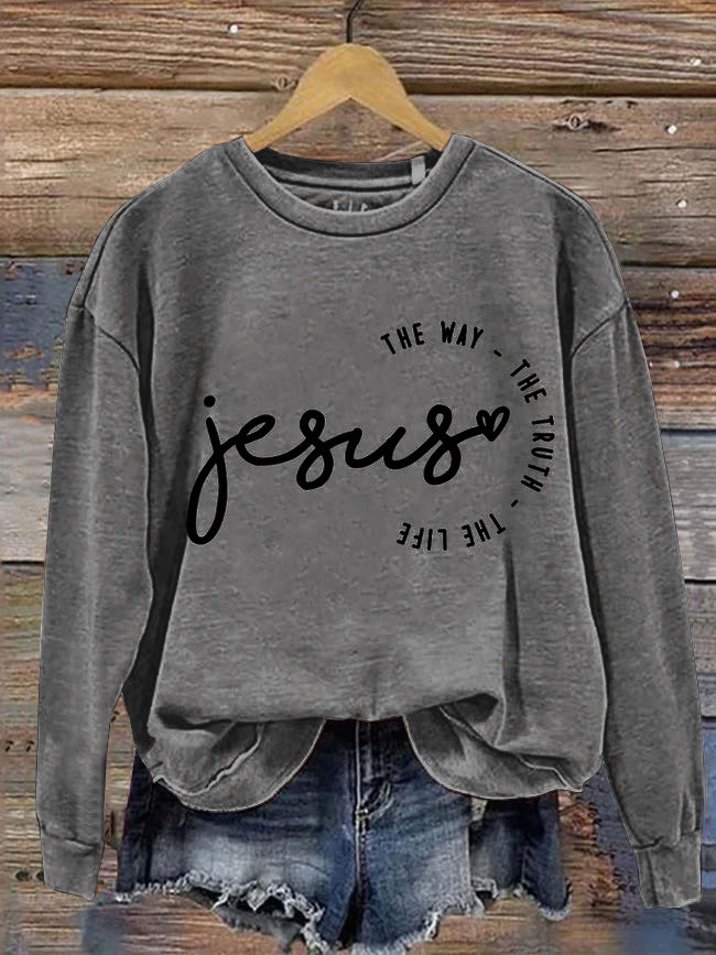 Christianartworkshop Jesus The Way The Truth The Life Casual Sweatshirt