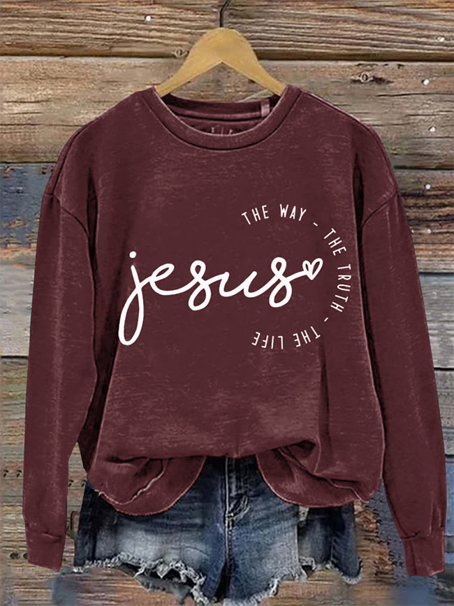 Christianartworkshop Jesus The Way The Truth The Life Casual Sweatshirt