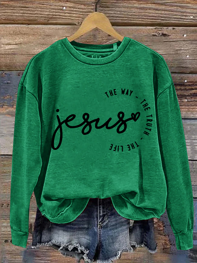 Christianartworkshop Jesus The Way The Truth The Life Casual Sweatshirt