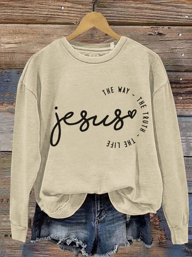 Christianartworkshop Jesus The Way The Truth The Life Casual Sweatshirt