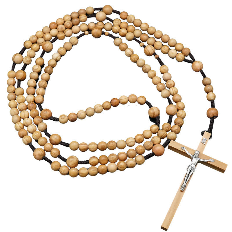 Christianartworkshop 12mm Olive Wood Beads Fifteen Decade Praying Rosary of the Blessed