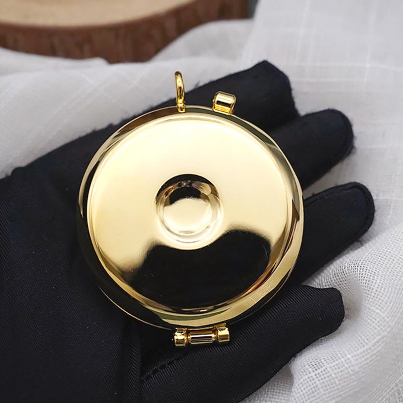 Christianartworkshop Gold-Plated Pyx with Lamb Statue–Sacred Vessel for the Holy Eucharist