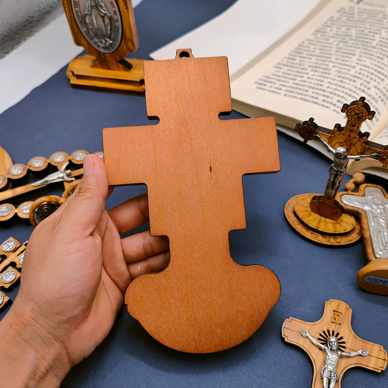 Christianartworkshop Damian Holy Water Font Station of the Cross Olive Wood Cross