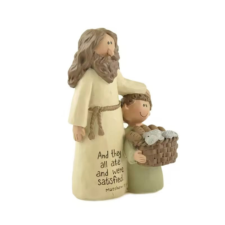 Christianartworkshop Cartoon Style Jesus Shepherd Blessing Housewarming Resin Church Souvenirs Desktop Ornament