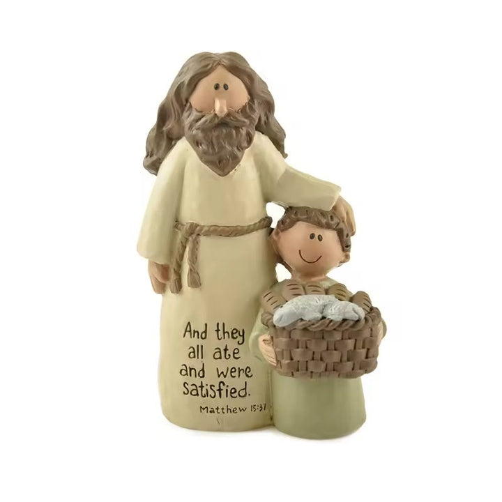 Christianartworkshop Cartoon Style Jesus Shepherd Blessing Housewarming Resin Church Souvenirs Desktop Ornament