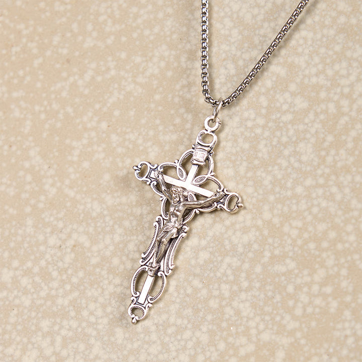 FREE Today: Retro Style Exclusive Craft Jesus Crucifix Blessing Pendant Necklace