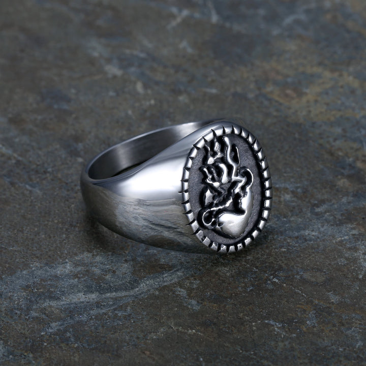 FREE Today: Classic Retro Style Jesus Sacred Heart Engraved Stainless Steel Faith Ring