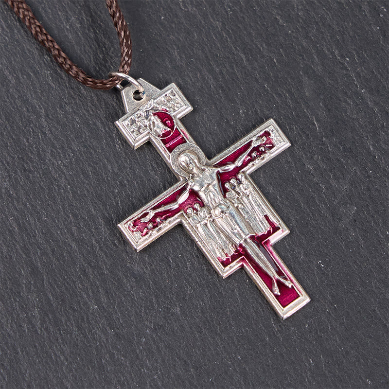 Christianartworkshop St. Francis San Damiano Cross Pendant Necklace | A Symbol of Faith and Peace