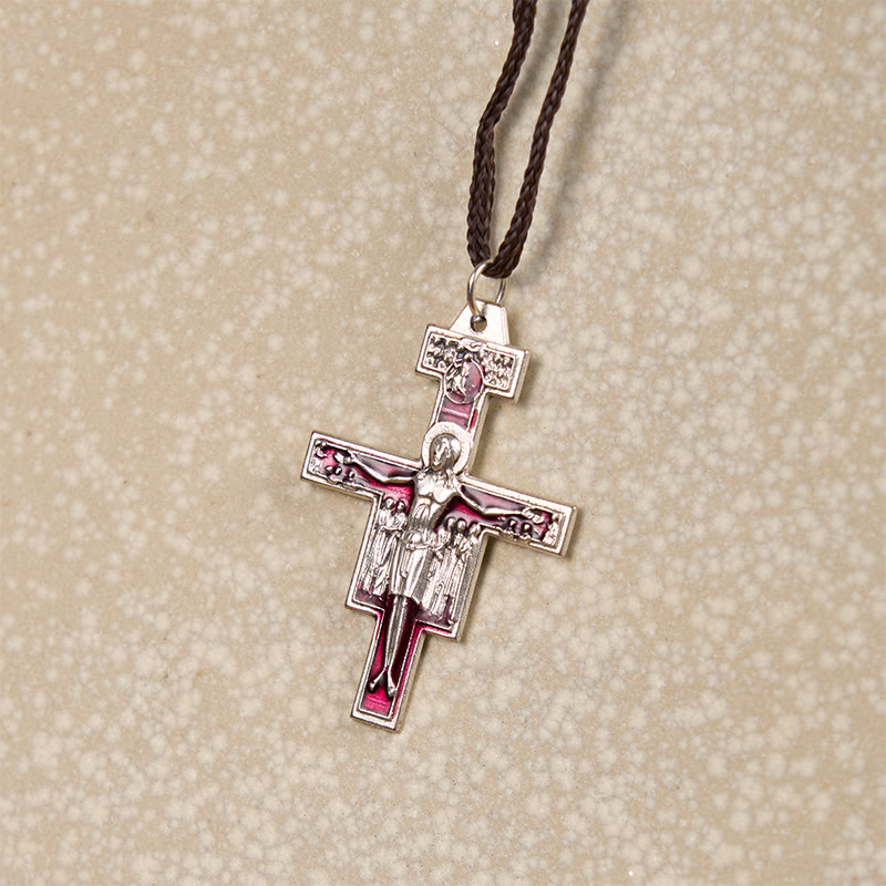 Christianartworkshop St. Francis San Damiano Cross Pendant Necklace | A Symbol of Faith and Peace