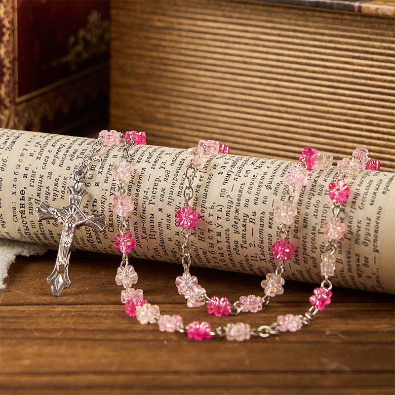 Christianartworkshop Heart of Thorns & Our Lady of Guadalupe of 10mm Heart Green Glass Alloy Chain Rosary