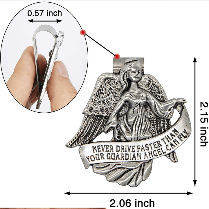 Christianartworkshop Guardian Angel Protect Your Journey Metal Visor Clips