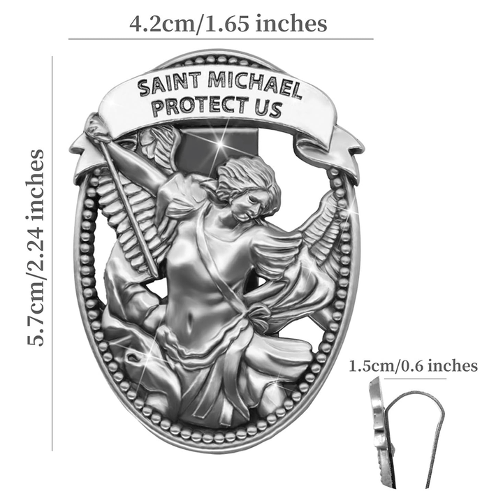 Christianartworkshop St. Michael Protect Us Blessed Your Journey Metal Visor Clips