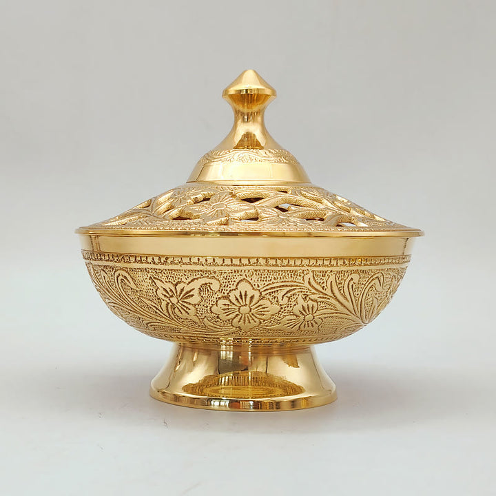 Christianartworkshop Elegant Golden Incense Burner: A Symbol of Reverence and Prayer