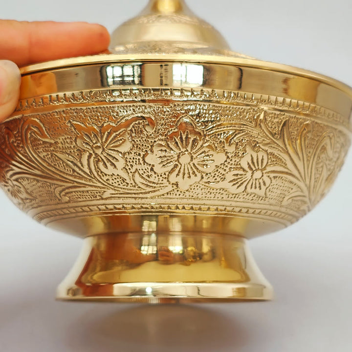 Christianartworkshop Elegant Golden Incense Burner: A Symbol of Reverence and Prayer