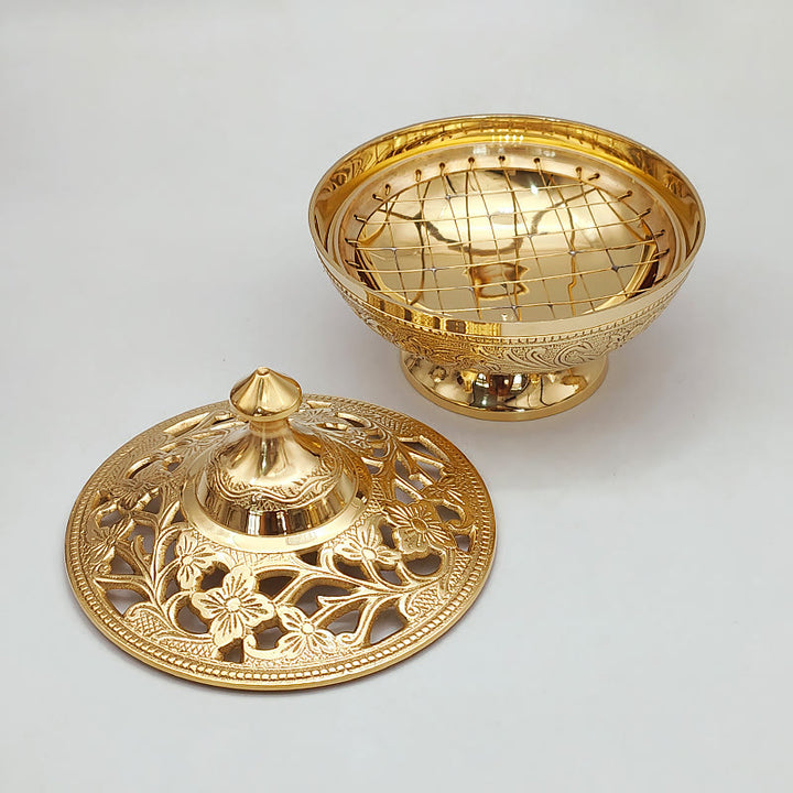 Christianartworkshop Elegant Golden Incense Burner: A Symbol of Reverence and Prayer