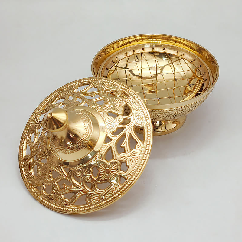 Christianartworkshop Elegant Golden Incense Burner: A Symbol of Reverence and Prayer