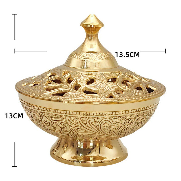 Christianartworkshop Elegant Golden Incense Burner: A Symbol of Reverence and Prayer