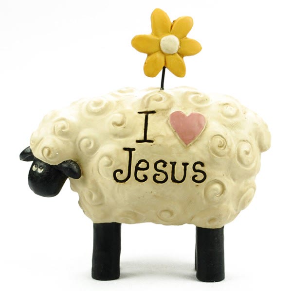 Christianartworkshop I love Jesus The LORD is my shepherd Cute Little Sheep Desktop Ornament