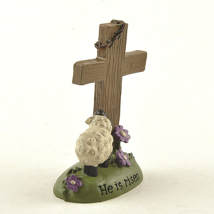 Christianartworkshop He is Risen The LORD is my shepherd Cute Little Sheep Desktop Ornament