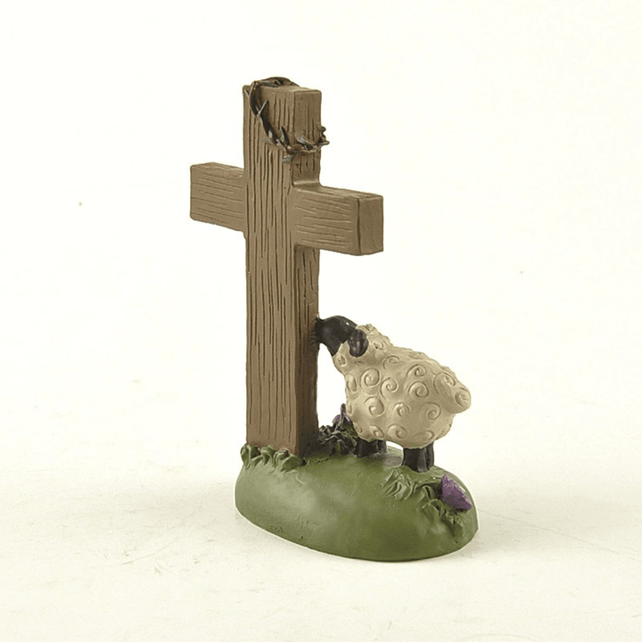 Christianartworkshop He is Risen The LORD is my shepherd Cute Little Sheep Desktop Ornament