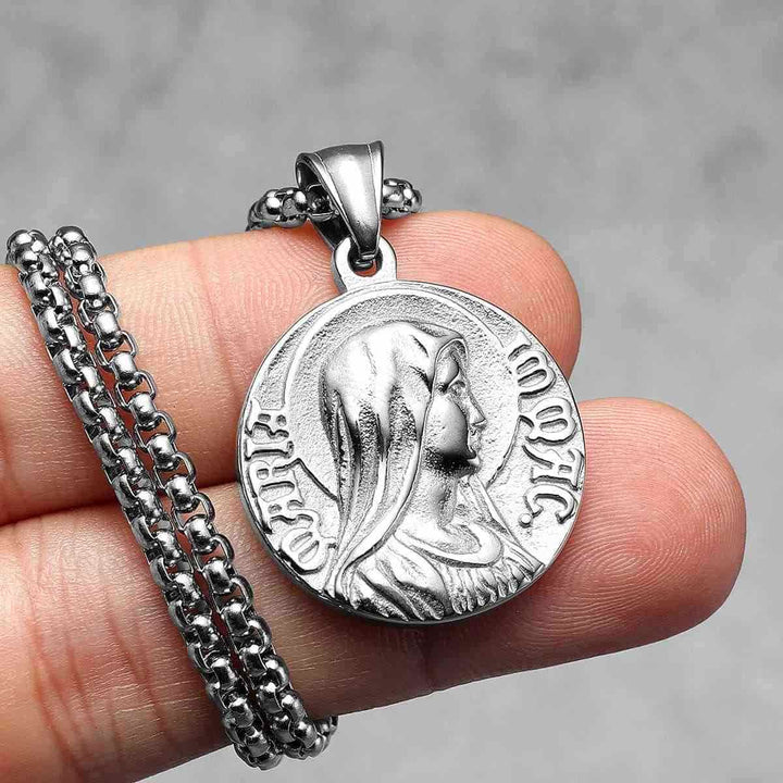 FREE Today: Classic Style Jesus & Mary Double-sides Icon Faith Pendant Necklace