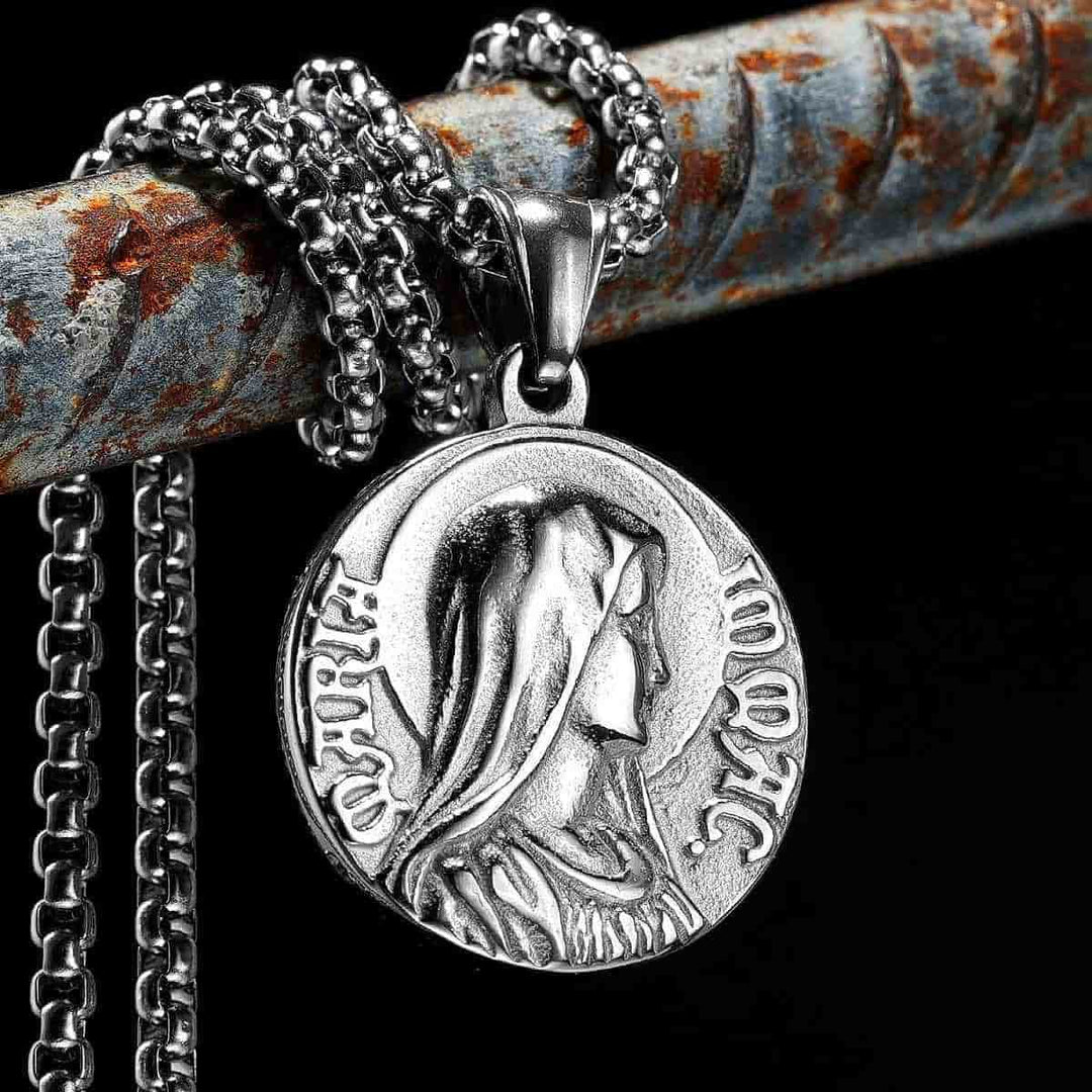 Christianartworkshop Classic Style Jesus & Mary Double-sides Icon Faith Pendant Necklace - image 2