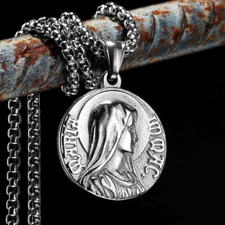 Christianartworkshop Classic Style Jesus & Mary Double-sides Icon Faith Pendant Necklace - image 2