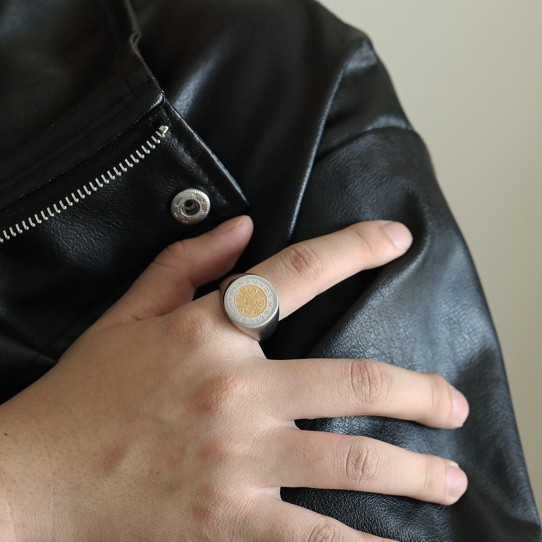 Christianartworkshop 8 Styles Retro Classic St. Benedict Symbol Engraved Protection Ring - Silver-gold-2 - US 14 - image 7