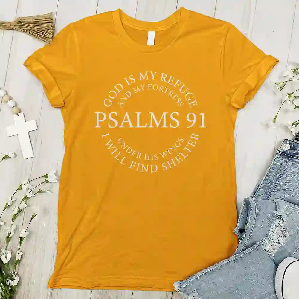 Christianartworkshop Psalms 91 Tee - Inspirational T-shirt