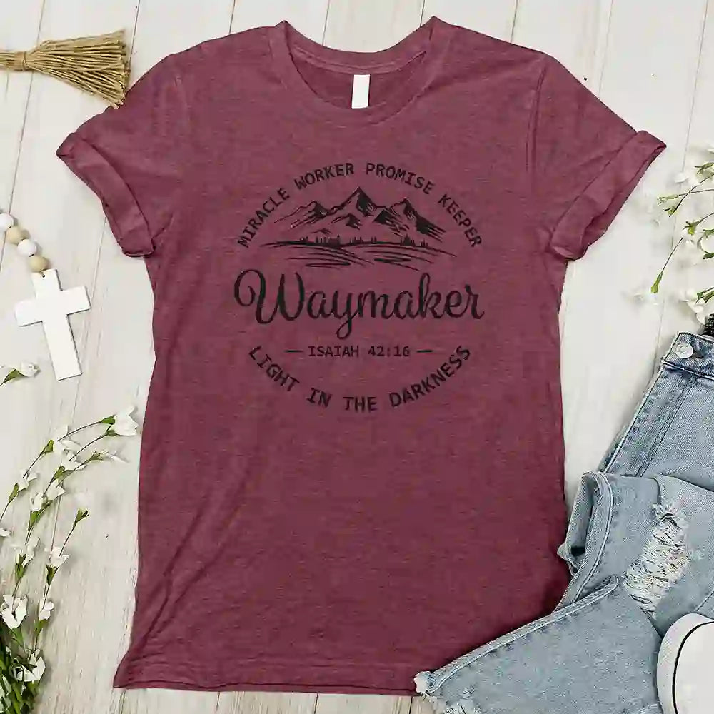 Christianartworkshop Waymaker Inspirational T-shirt