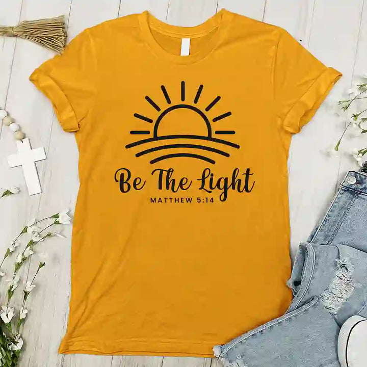 Christianartworkshop Be the Light Sunrise T-shirt