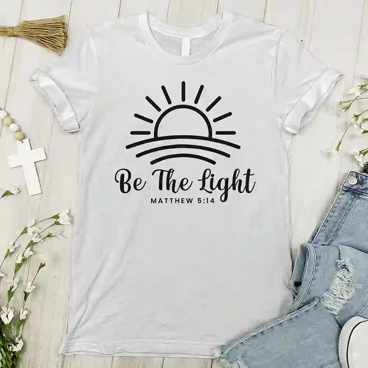 Christianartworkshop Be the Light Sunrise T-shirt