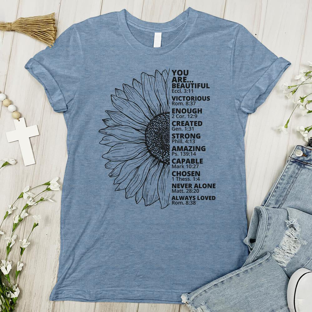 Christianartworkshop Sunflower Thankful Grateful Blessed T-shirt