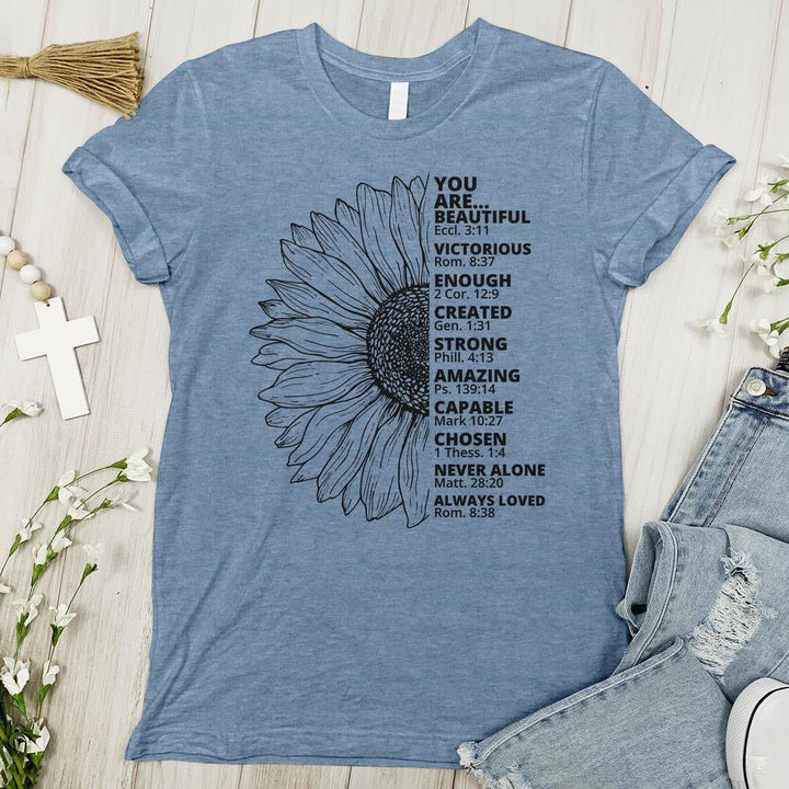 Sunflower Thankful Grateful Blessed Tee