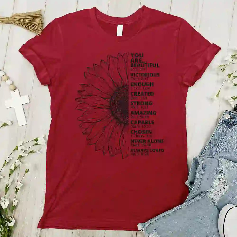 Christianartworkshop Sunflower Thankful Grateful Blessed T-shirt