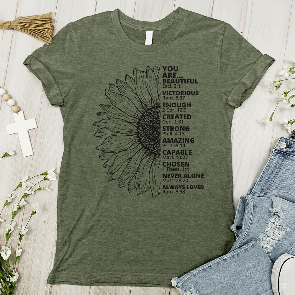 Christianartworkshop Sunflower Thankful Grateful Blessed T-shirt